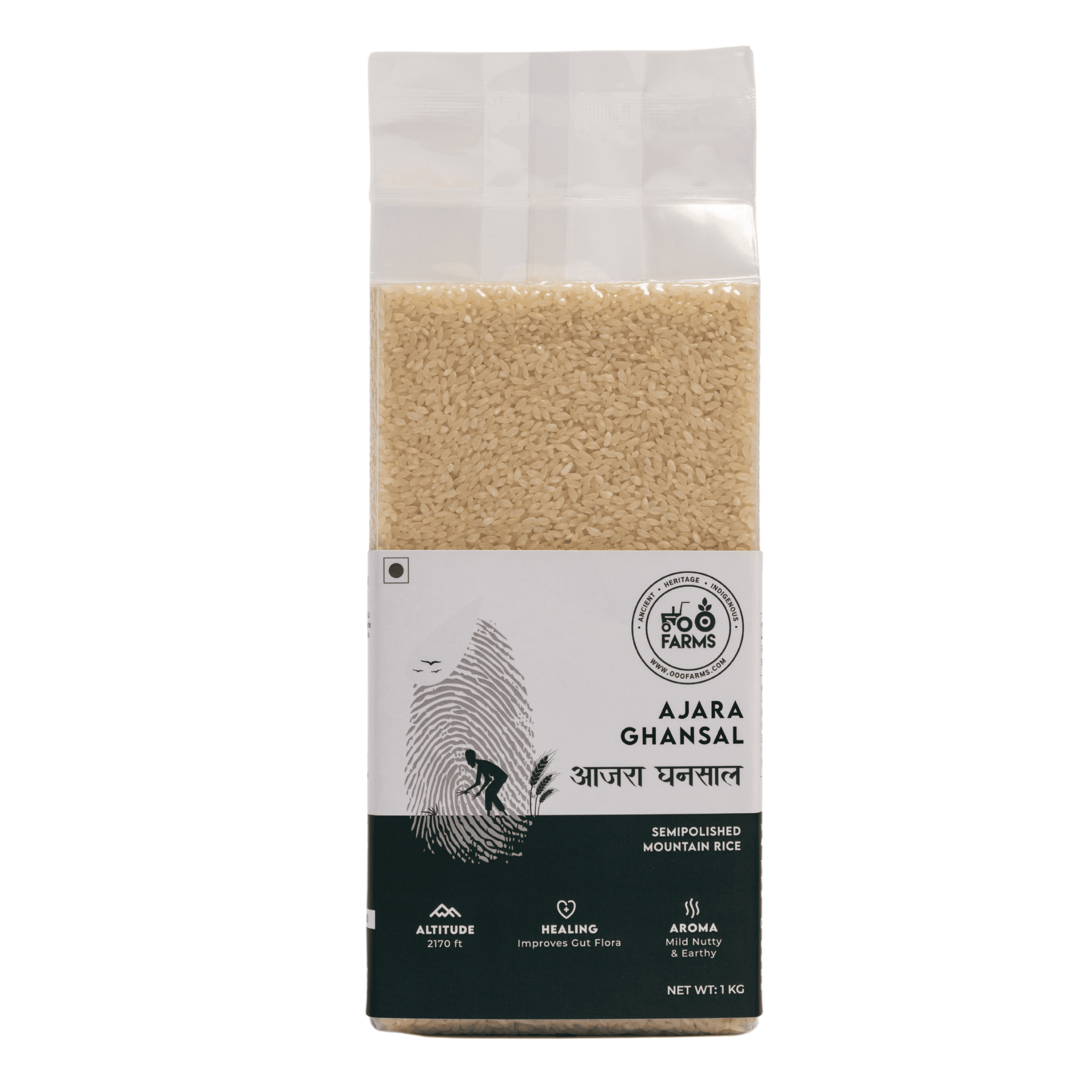 OOO Farms Ajara Ghansal Rice (Semipolished) Package Frontside