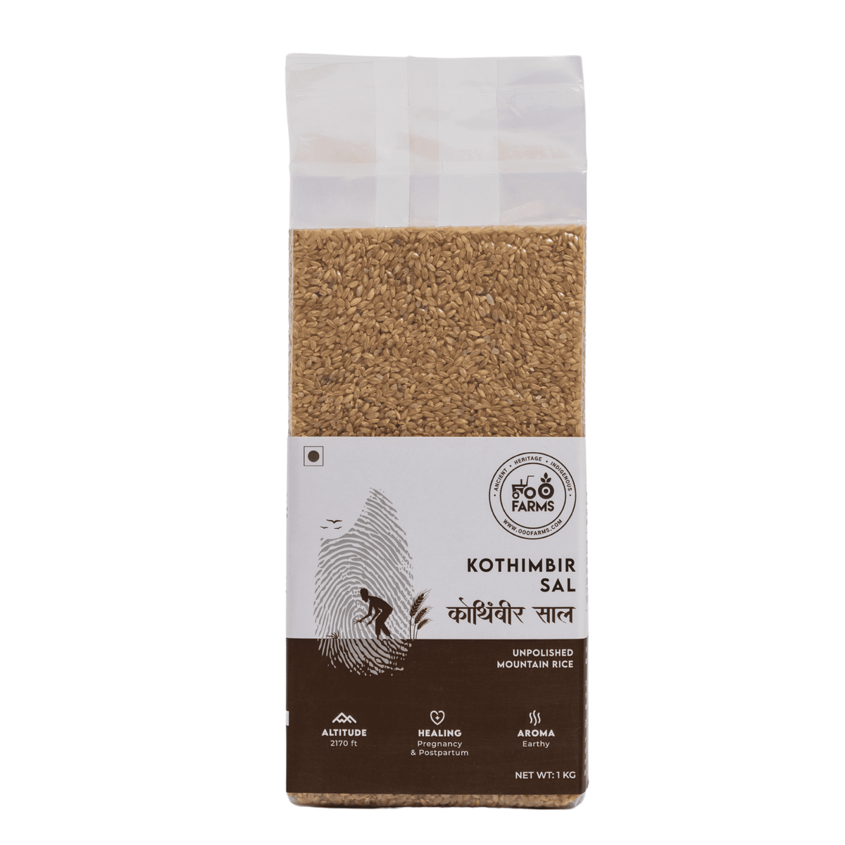 OOO Farms Kothimbir Sal Rice (Unpolished) Package Frontside