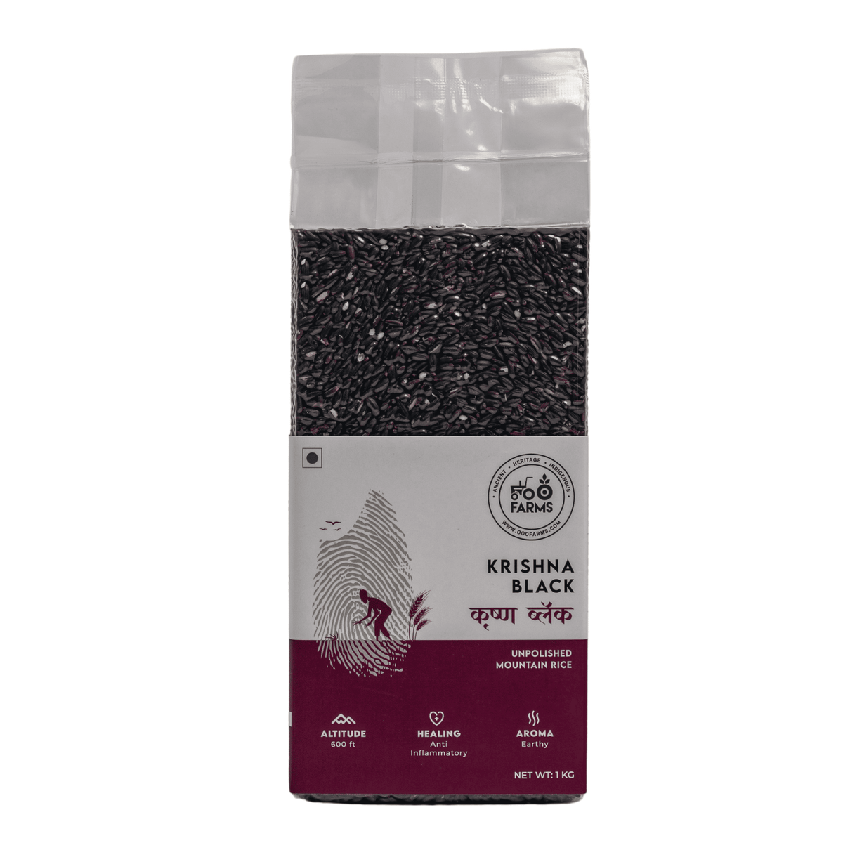 OOO Farms Krishna Black Rice (Unpolished) Package Frontside