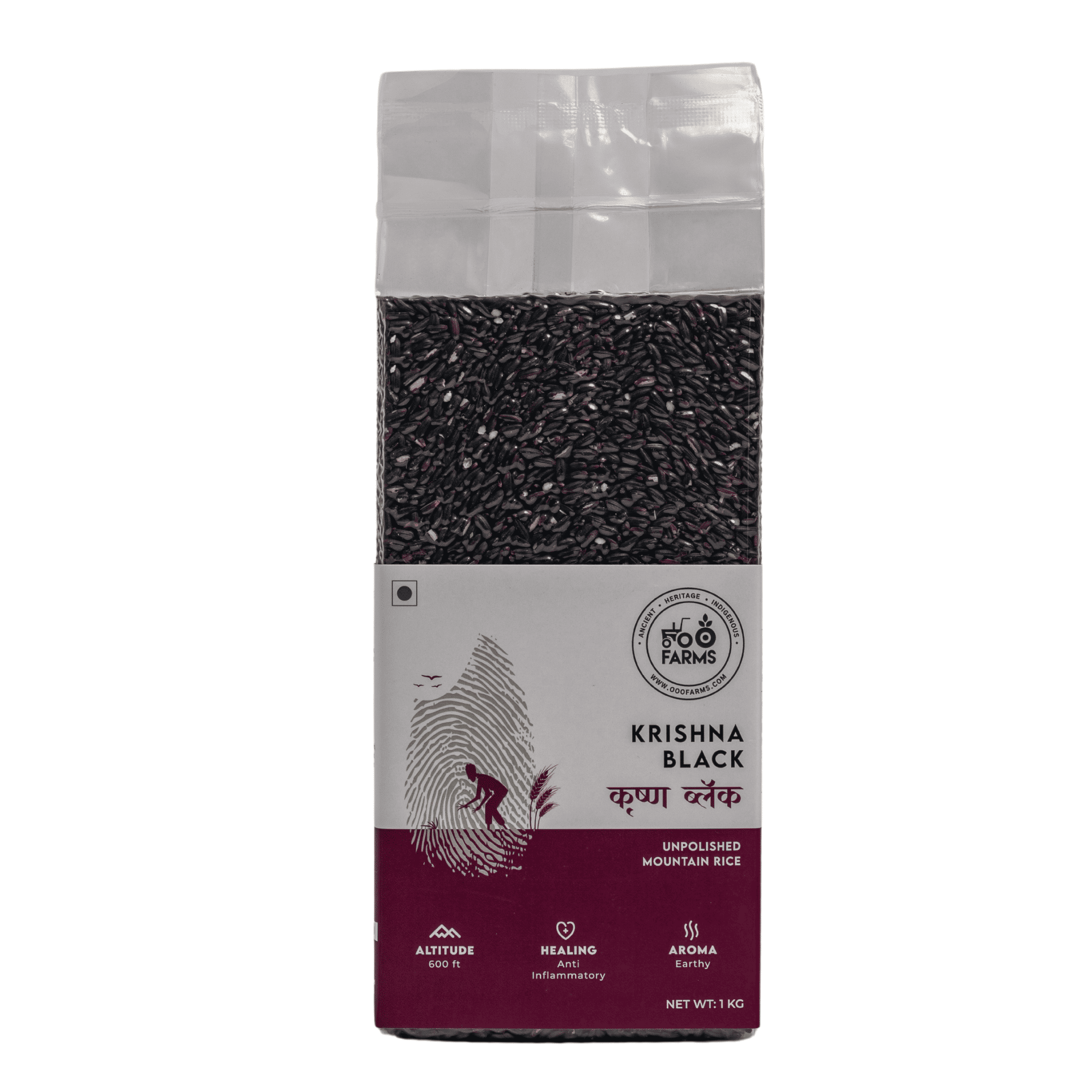 OOO Farms Krishna Black Rice (Unpolished) Package Frontside