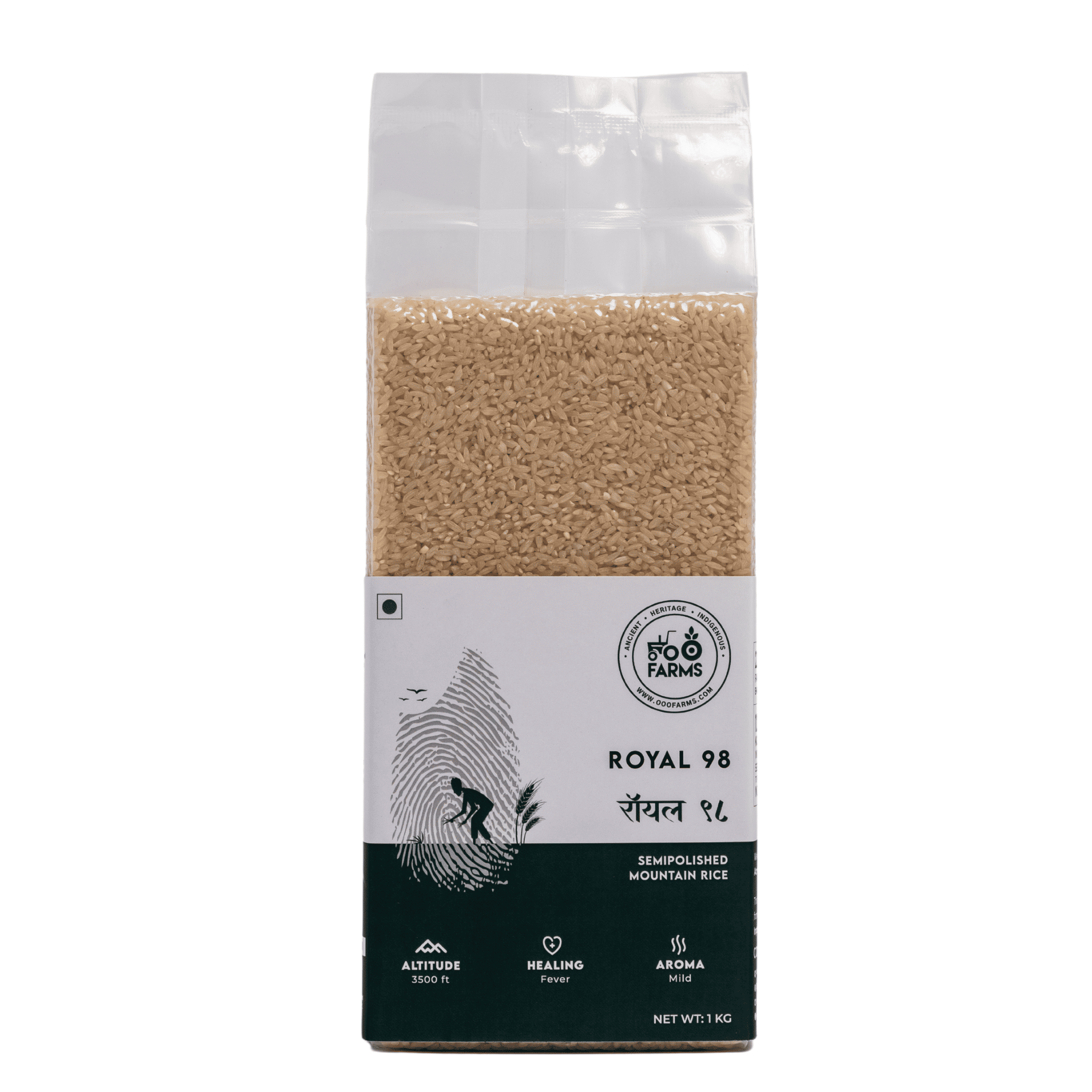 OOO Farms Royal 98 Rice (Semi Polished) Package Frontside