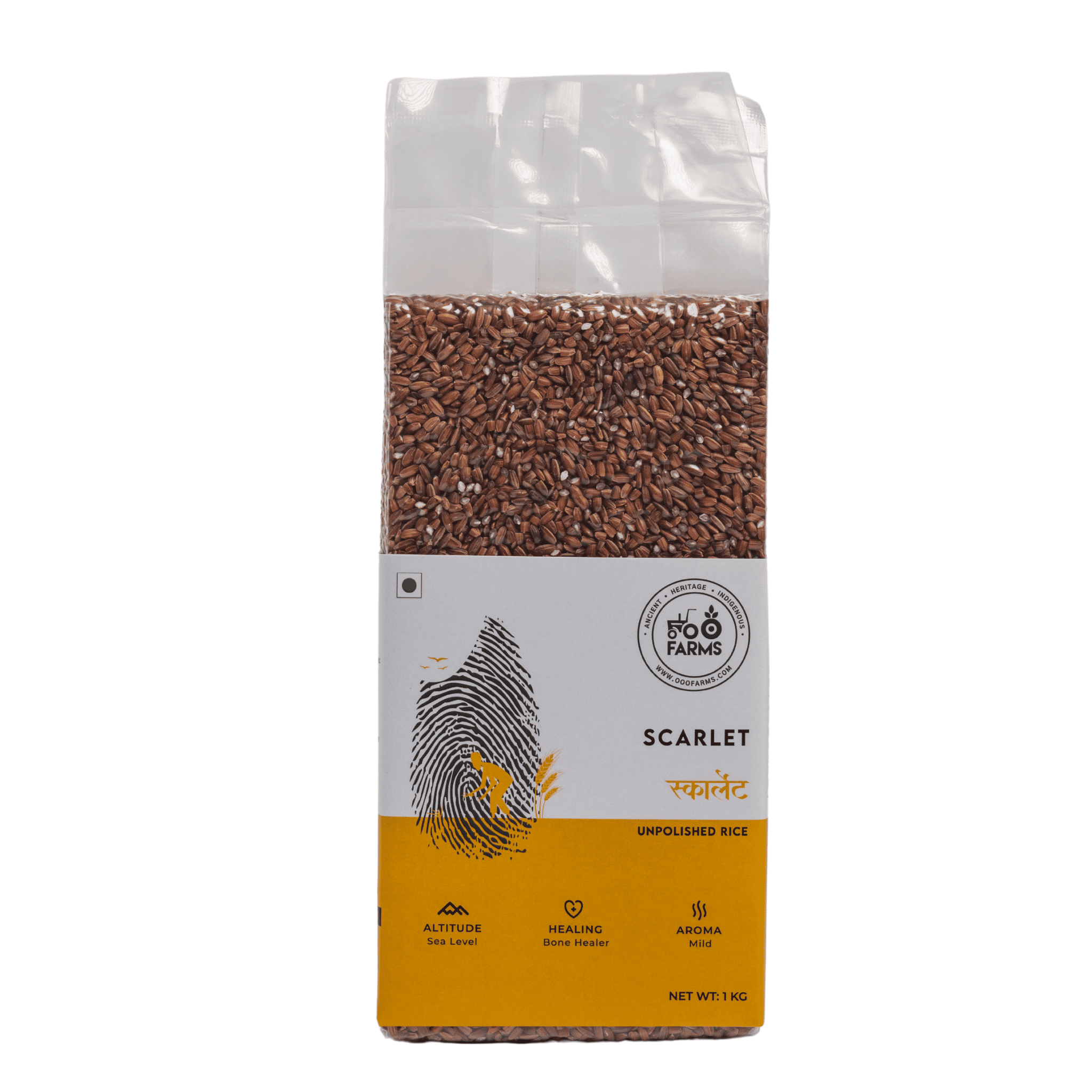 OOO Farms Scarlet Rice (Unpolished) Package Frontside