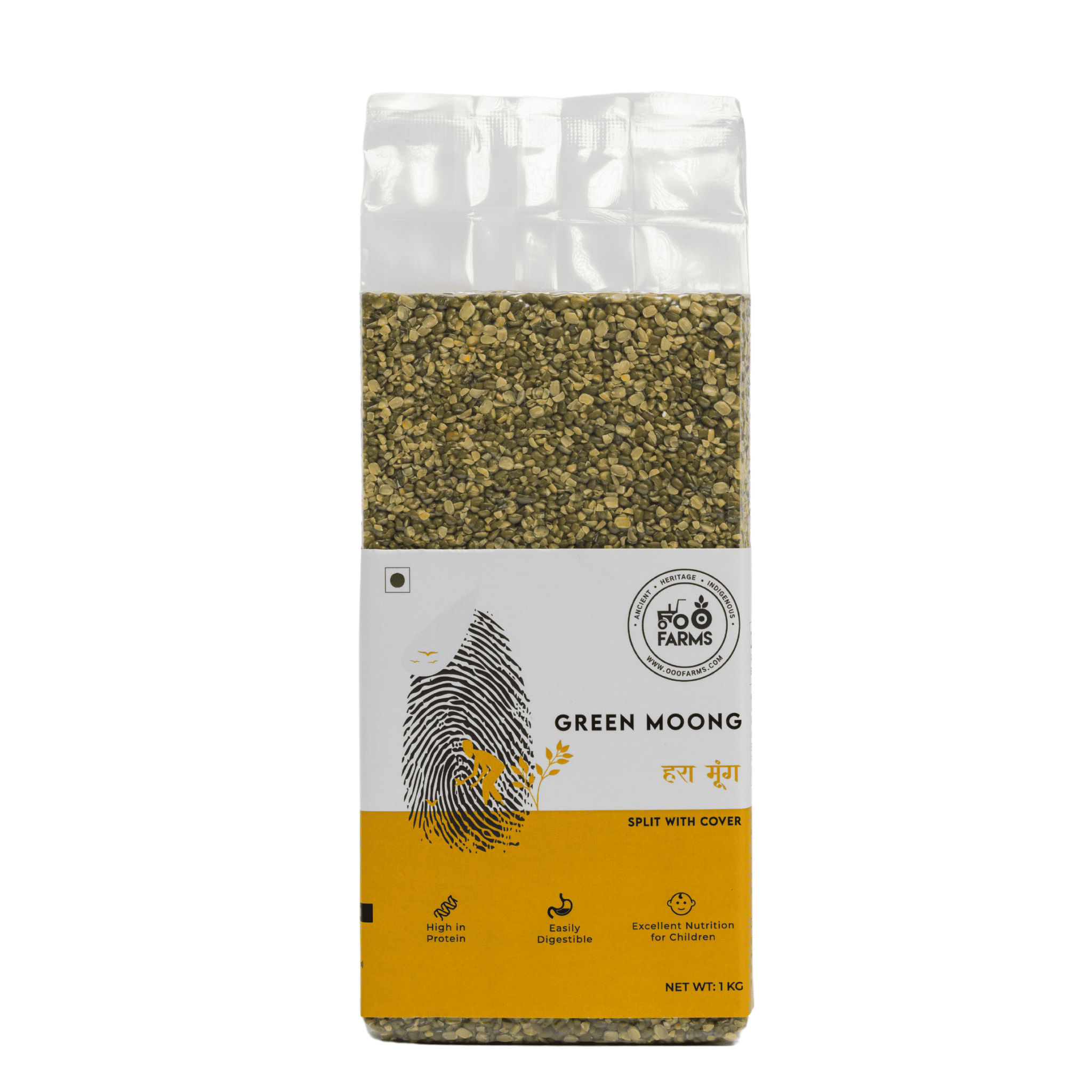OOO Farms Split Green Moong Split with Cover Package Frontside