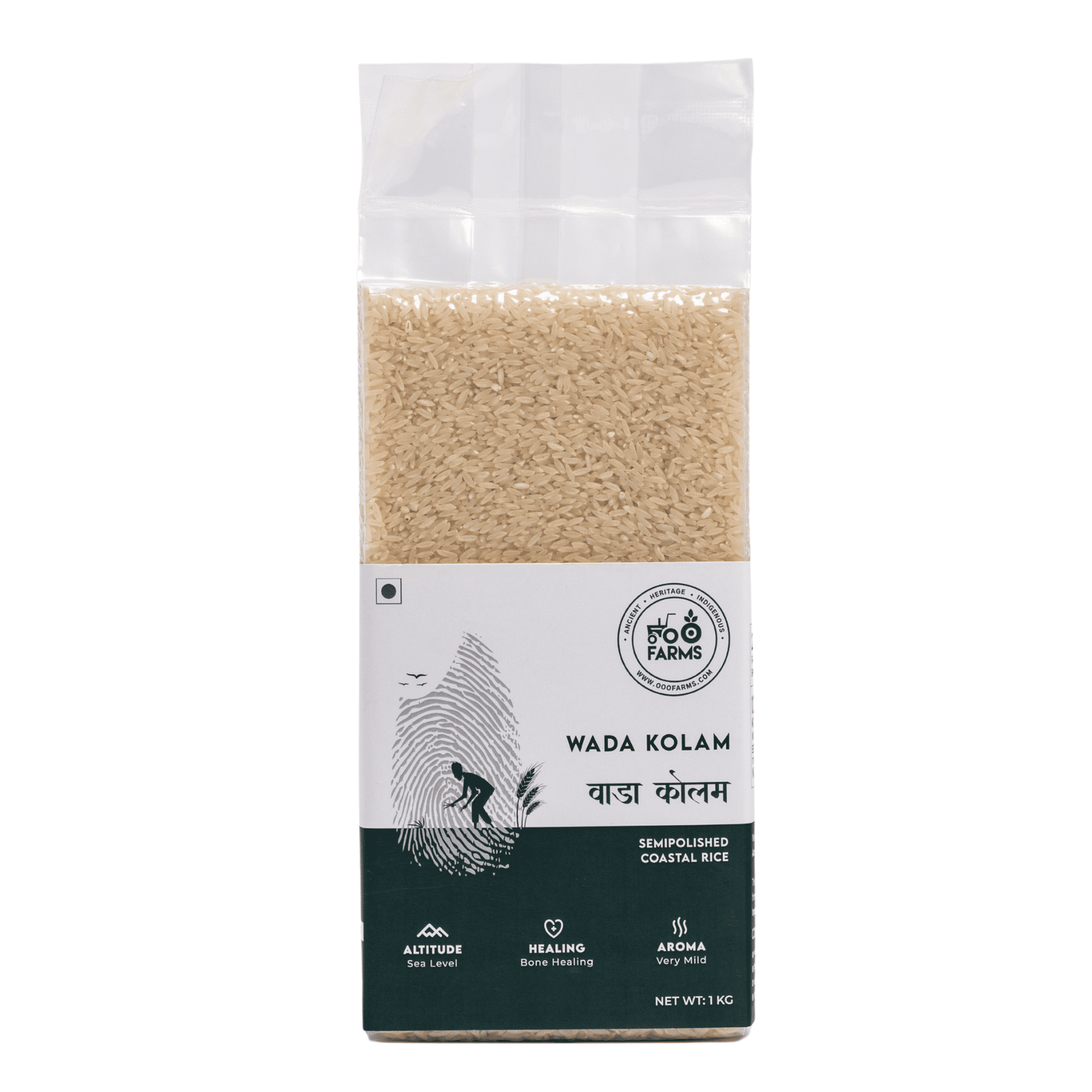 OOO Farms Wada Kolam Rice (Semipolished) Package Frontside OOO Farms Wada Kolam Rice (Semipolished) Package Frontside