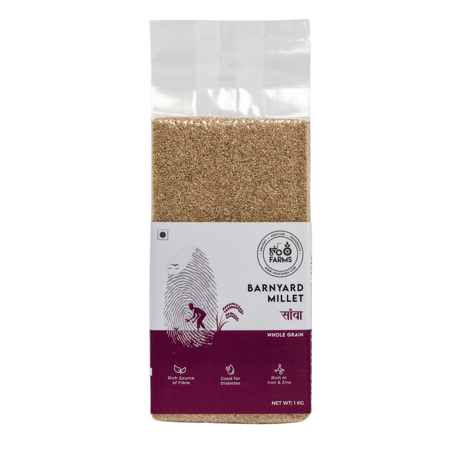 OOO Farms Whole Barnyard Millet Package Frontside OOO Farms Whole Barnyard Millet Package Frontside