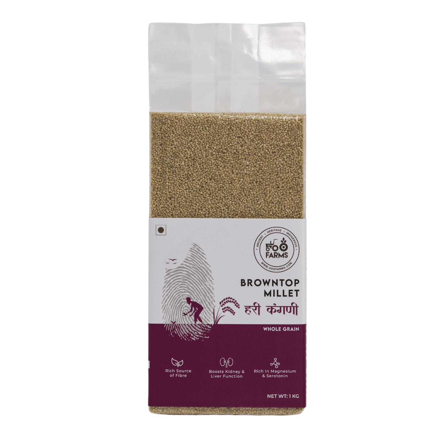 OOO Farms Whole Browntop Millet Package Frontside OOO Farms Whole Browntop Millet Package Frontside