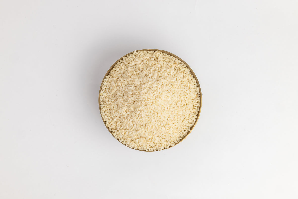 OOO Farms Ambi Moti Rice (Semipolished) in a Bowl