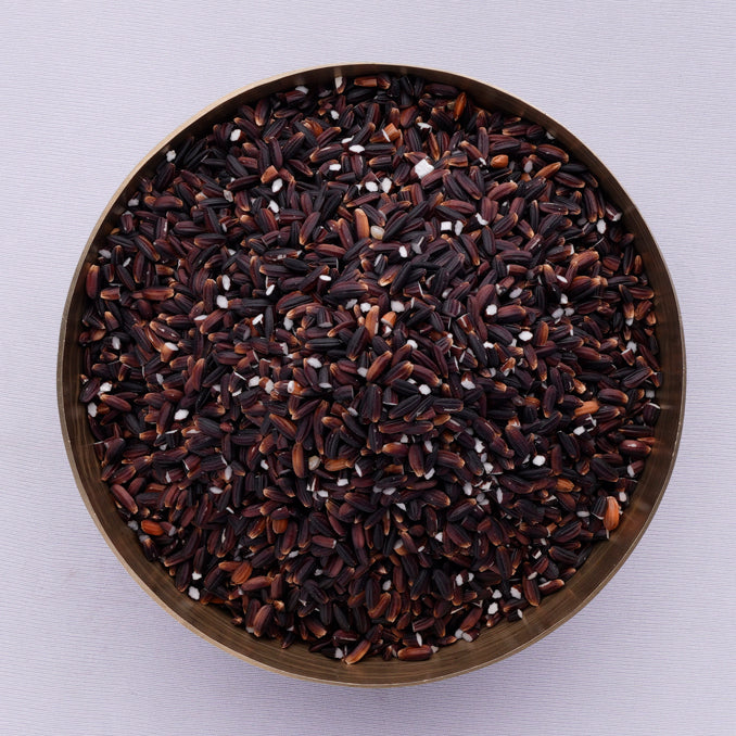 OOO Farms Krishna Black Rice (Unpolished) in a Bowl