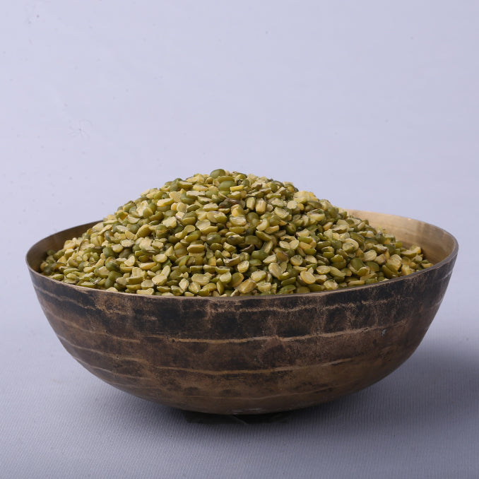 OOO Farms Split Green Moong Split with Cover in a Bowl