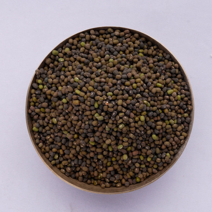 OOO Farms Whole Dongar Black Moong in a Bowl