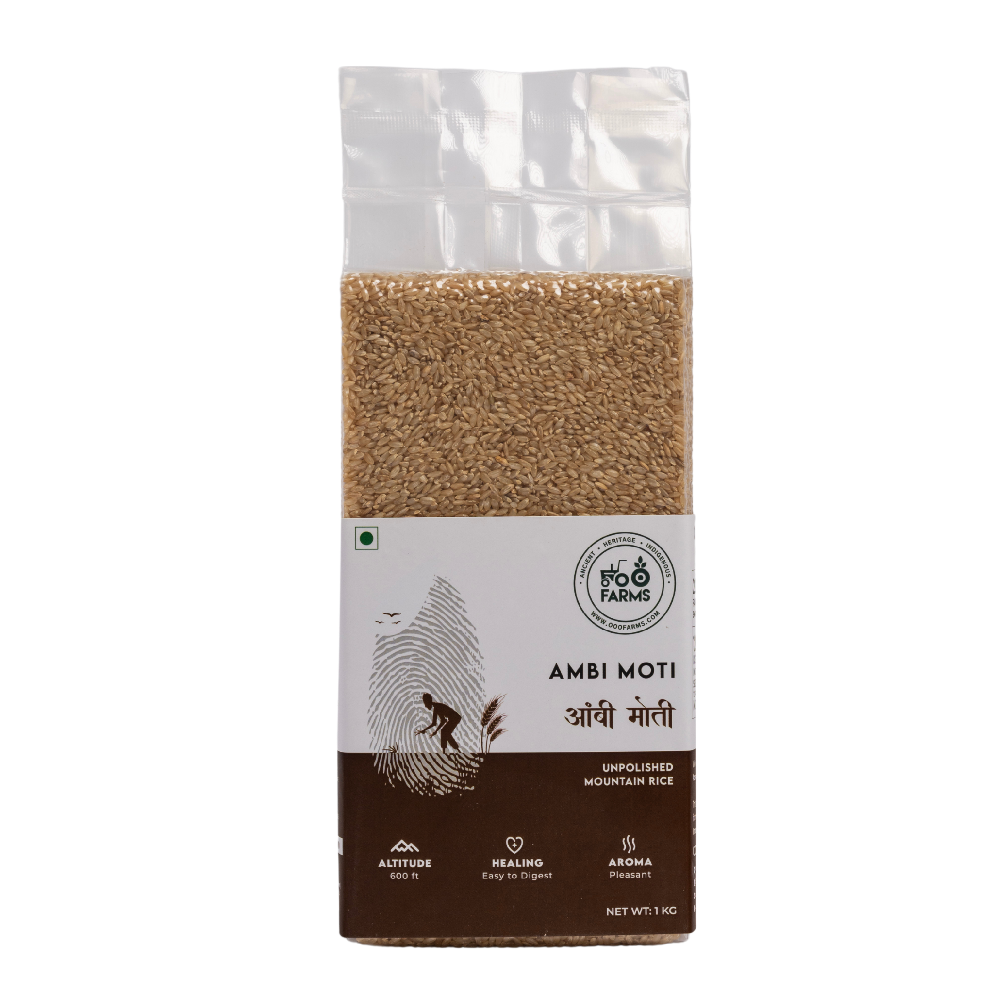 OOO Farms Ambi Moti Rice (Unpolished) Package Frontside