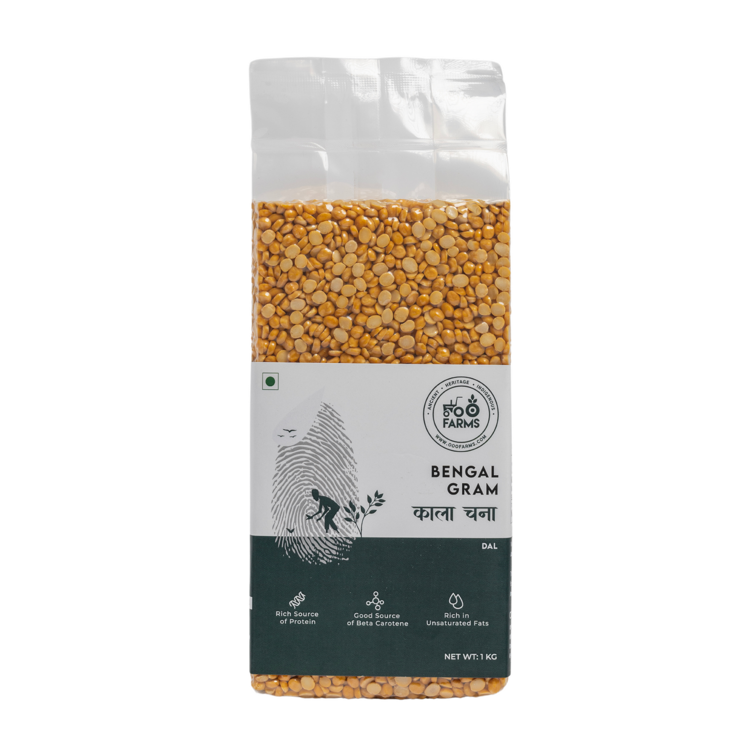 OOO Farms Brown Chana Dal Package Frontside