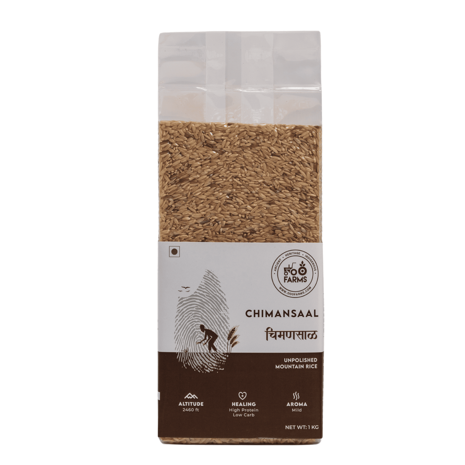 OOO Farms Chimansaal Rice (Unpolished) Package Frontside