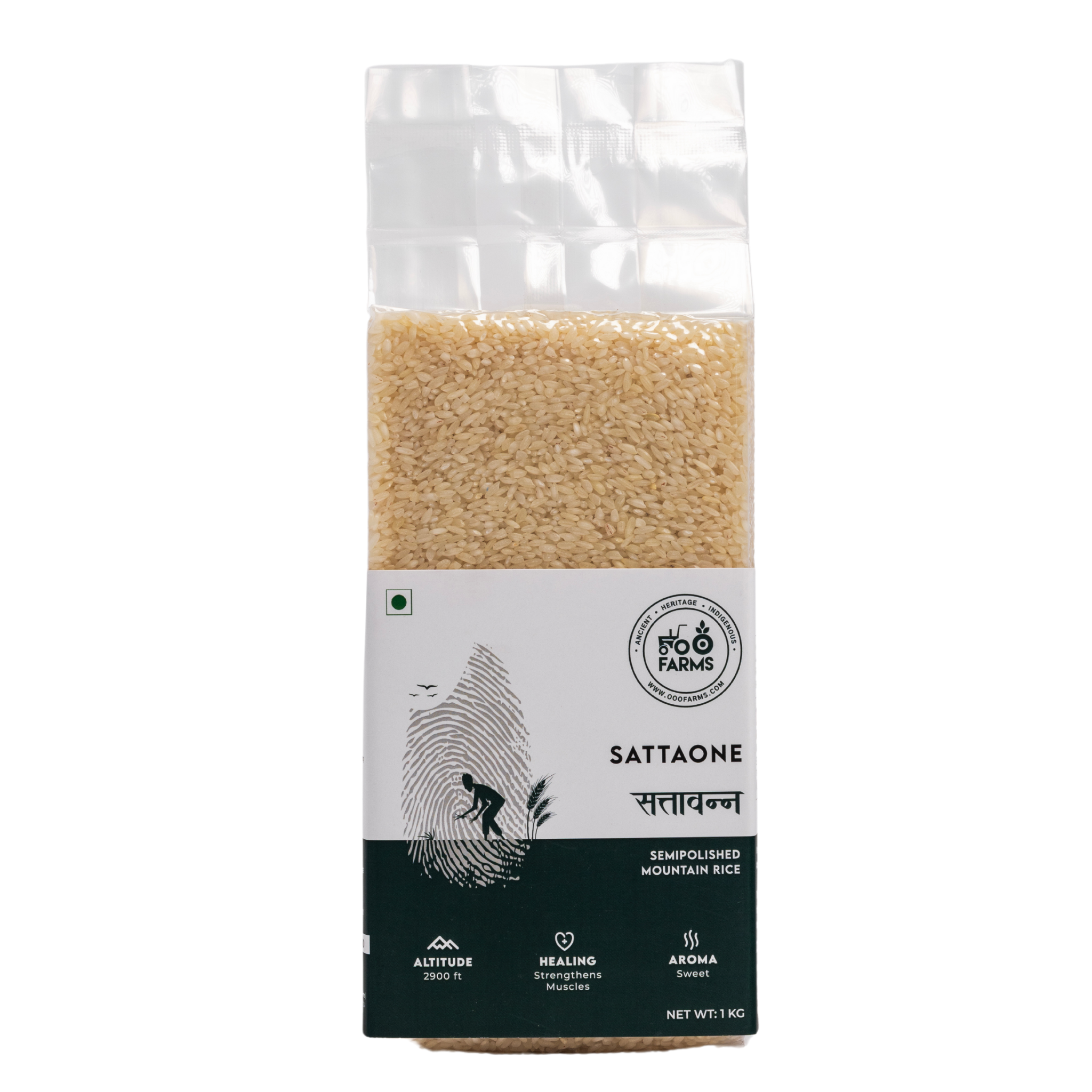 OOO Farms Sattaone Rice (Semi Polished) Package Frontside