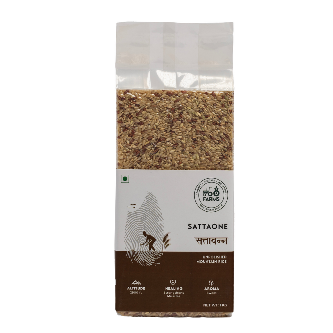 OOO Farms Sattaone Rice (Unpolished) Package Frontside