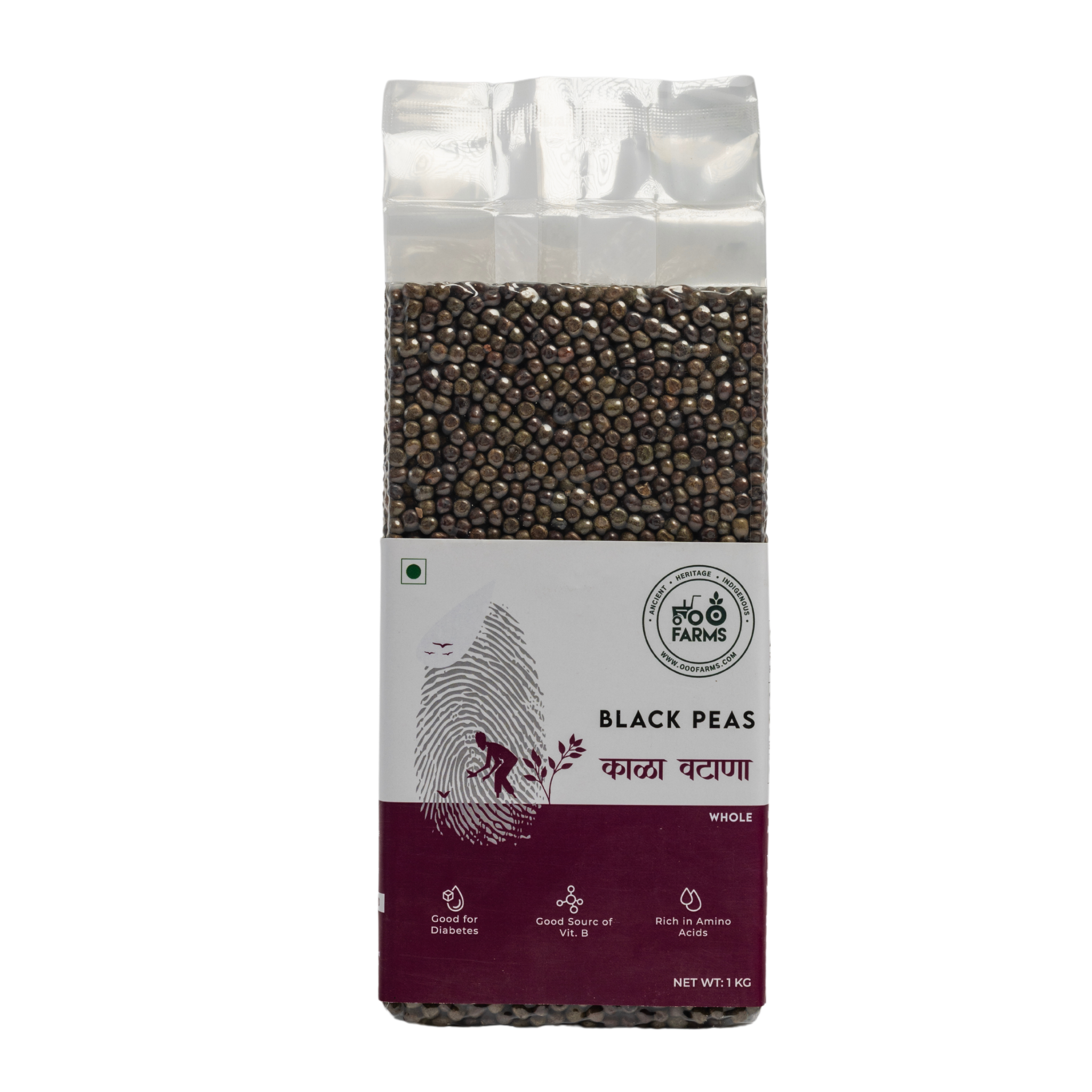 OOO Farms Whole Black Peas Package Frontside