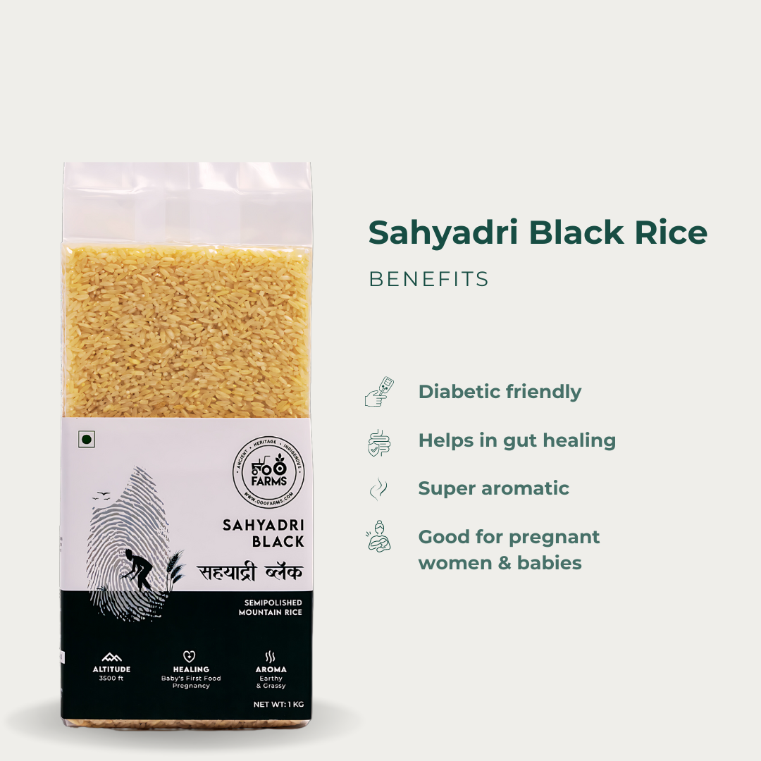 Sahyadri Black Rice / सह्याद्री ब्लॅक (Semi Polished)