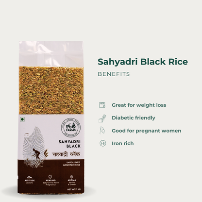 Sahyadri Black Rice (Unpolished) / सह्याद्री ब्लॅक