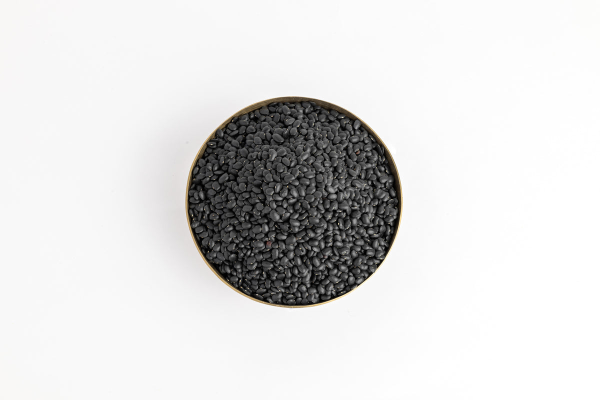 OOO Farms Whole Black Horsegram in a Bowl 